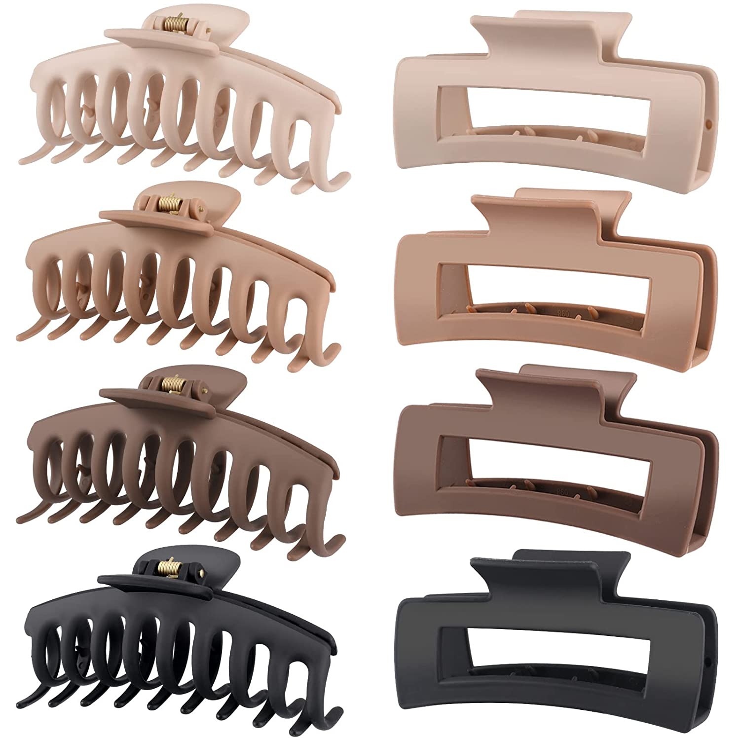"8 Pack Large Hair Claw Clips: 4.3 Inch, Women's Hair Accessories"